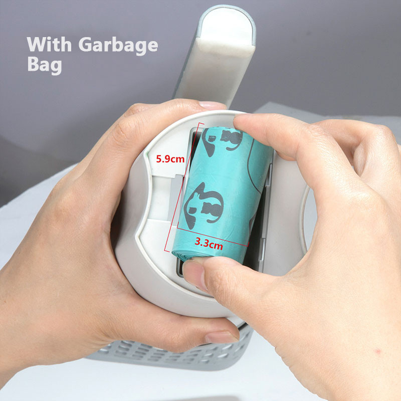 Liela ietilpība kaķu pakaišu lāpstiņai ar iebūvētu maisiņu Kaķu lāpsta Mājdzīvnieku tīrīšana Izkārnījumu maisiņš Kaķēnu tīrīšanas rīks Mājdzīvnieku piederumi