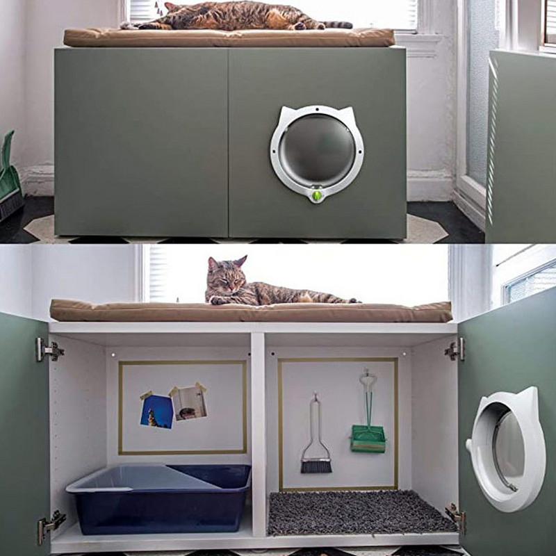 4 načina Kalupi Unutrašnjost Vanjska Okrugla vrata Pristup Kućni ljubimac Mačka Pas Smjer otvora na vratima Igračka za dresuru kućnih ljubimaca Potrepštine za kućne ljubimce