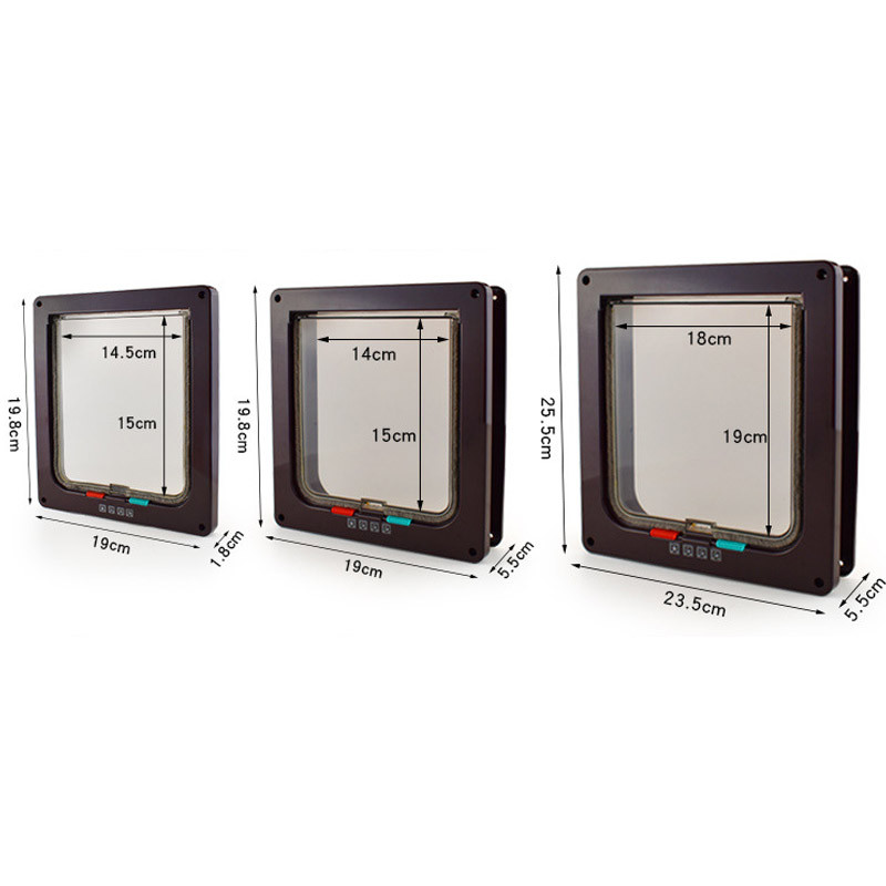 Vrata s poklopcem za pse i mačke s bravom u 4 smjera Vrata za mačke za kućne ljubimce Sigurnosna vrata s poklopcem za životinje Plastična vrata za male pse s poklopcem za mačke Vrata za kućne ljubimce