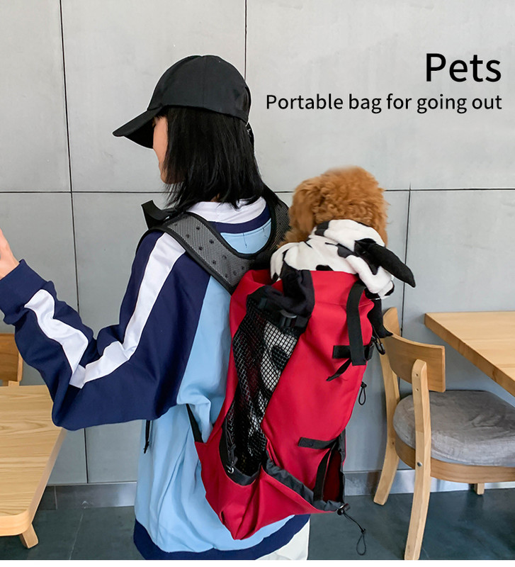 Āra mājdzīvnieku suņu mugursoma Ceļojumu kucēnu vidēja izmēra suņu mugursoma maziem suņiem Elpojoša pastaiga Riteņbraukšanas somas Aksesuāri