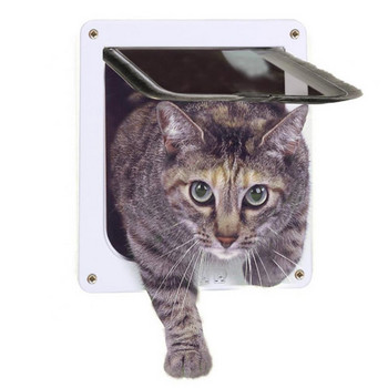 Κλείδωμα μαγνητική 4-τρόπων Pet Dog Petpy Cat Flap Πόρτα Είσοδος Είσοδος Πύλη εισόδου