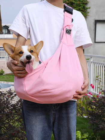 Карирана чанта за носене на кученце за домашни любимци Котки Кученце Кученце за пътуване на открито Чанта за през рамо Памучна единична удобна чанта с прашка Tote Pouch Dropship