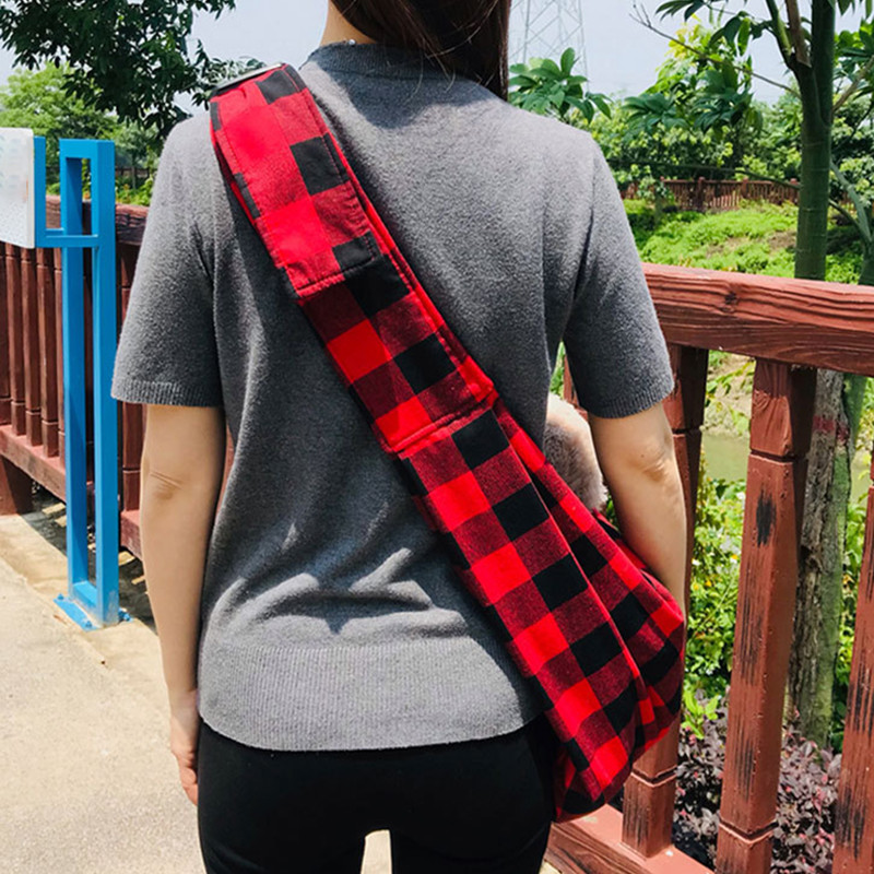 Karirana torba za nošenje pasa za kućne ljubimce Mačke Štene Putna torba za pse na otvorenom Pamučna udobna ručna torbica za nošenje