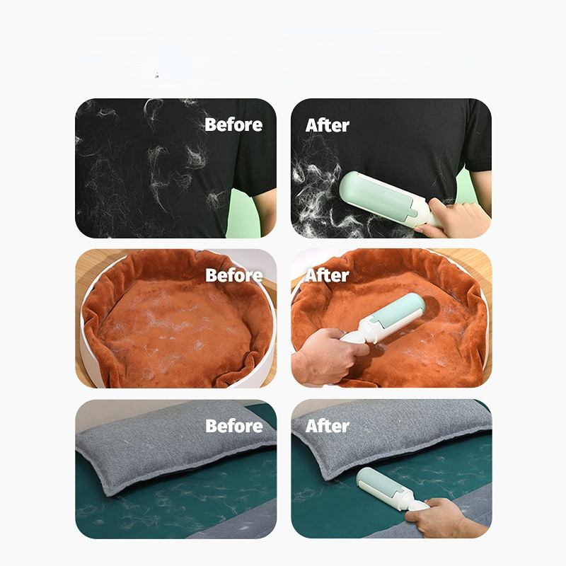 Novo odstranjivanje dlake za kućne ljubimce Odjeća Elektrostatička višenamjenska dvostrana četka Strugač za mačju dlaku Valjak Ljepljivi gatos