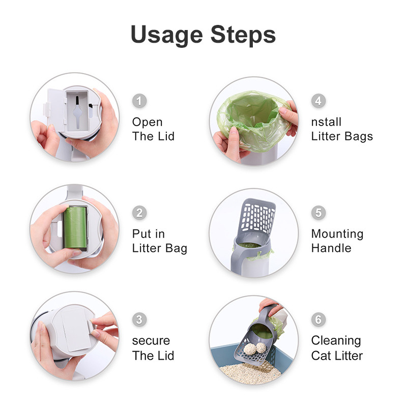 Lopata za mačji pijesak velikog kapaciteta s vrećom za smeće Lopata za mačke periva Vrećica za izmet za kućne ljubimce Alat za čišćenje mačića Pribor za kućne ljubimce