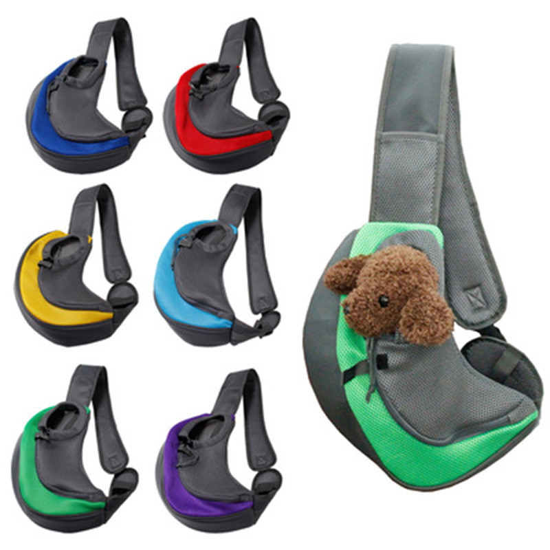 Suņu kucēnu pārnēsāšanas plecu soma āra ceļojumu maza suņu soma Oksfordas tīkla elpojoša komforta slinga rokassomiņa mājdzīvnieku soma