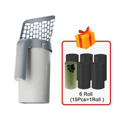 Lopatica za mačji pijesak Samočisteća lopata za mačke velikog kapaciteta s ugrađenom vrećicom za izmet Alat za čišćenje ladice za mačji WC potrepštine za kućne ljubimce