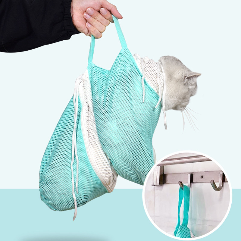 Mrežasta torba za kupanje mačaka Dotjerivanje mačaka Pranje Vreće za tuširanje Zaštita od ogrebotina i ugriza Pribor za mačke Čišćenje za kupanje za kućne ljubimce Rezanje noktiju