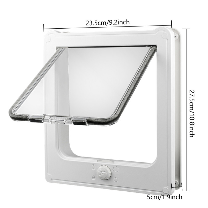 Lemmikloomauksed kassidele 4-suunalise lukuga kassiklapiga uks Kassiklapiga siseuks välisukse lemmikloomauks kasside ja koerte aken