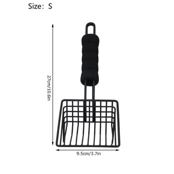 Метална лъжичка за котешка тоалетна Лопата за тоалетна Лопата за пясъчна тоалетна Котка за домашни любимци Многократна лопата за тоалетна Почистващи принадлежности Черно разбиване