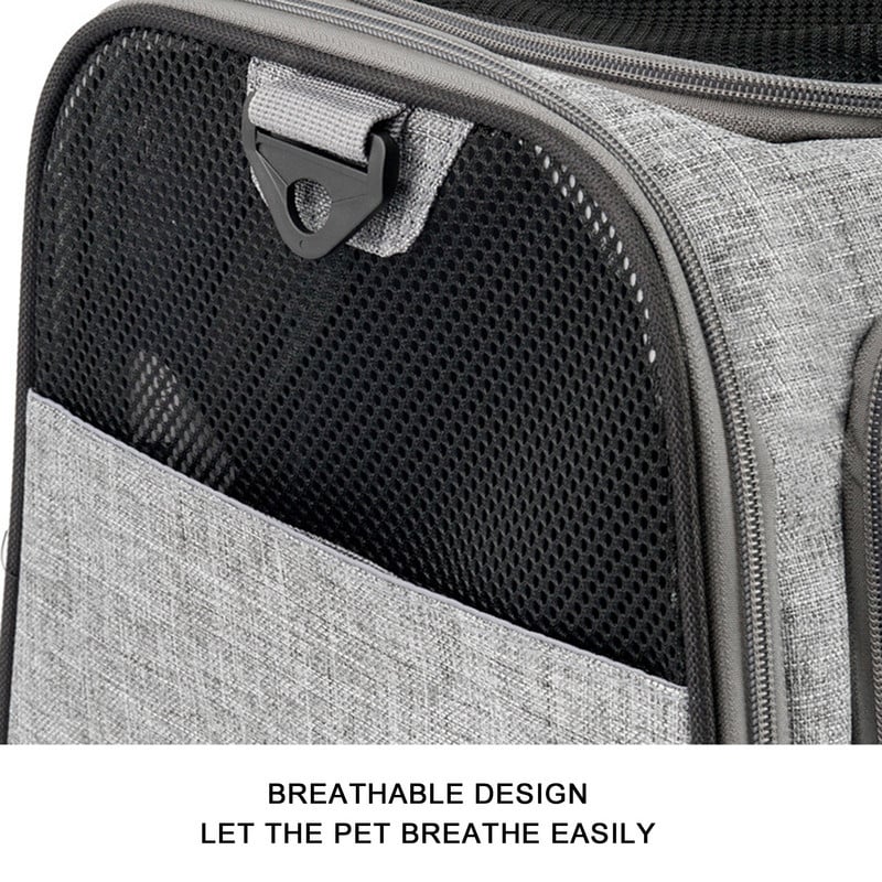 Proširiva nosiljka za kućne ljubimce Sklopiva mekana putna torba za kućne ljubimce s bočnim džepom Prozračna torba za nošenje pasa s dvostrukim kutijama koje se mogu produžiti
