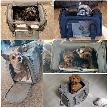 Преносима чанта за носене на кучета Мека странична раница за кучета Пътни чанти за домашни любимци Одобрен от авиокомпанията транспорт за малки кучета Котки Изходящи