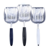 Lopatica za mačji pijesak Velika metalna lopatica za mačji pijesak za cjedilo za mače s dubokom lopaticom i ergonomskom ručkom izrađenom od teške