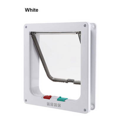 Vrata s poklopcem za pse i mačke s 4 smjera zaključavanja Sigurnosna vrata s poklopcem za mačke Mačiće ABS plastika Vrata za male pse, vrata za mačke, pse s poklopcem Čip za vrata za kućne ljubimce