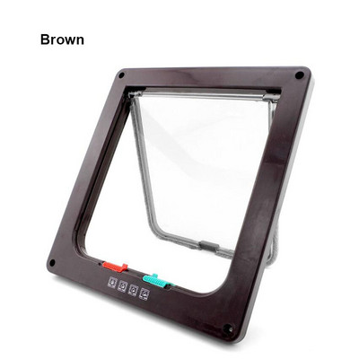 Vrata s poklopcem za pse i mačke s 4 smjera zaključavanja Sigurnosna vrata s poklopcem za mačke Mačiće ABS plastika Vrata za male pse, vrata za mačke, pse s poklopcem Čip za vrata za kućne ljubimce