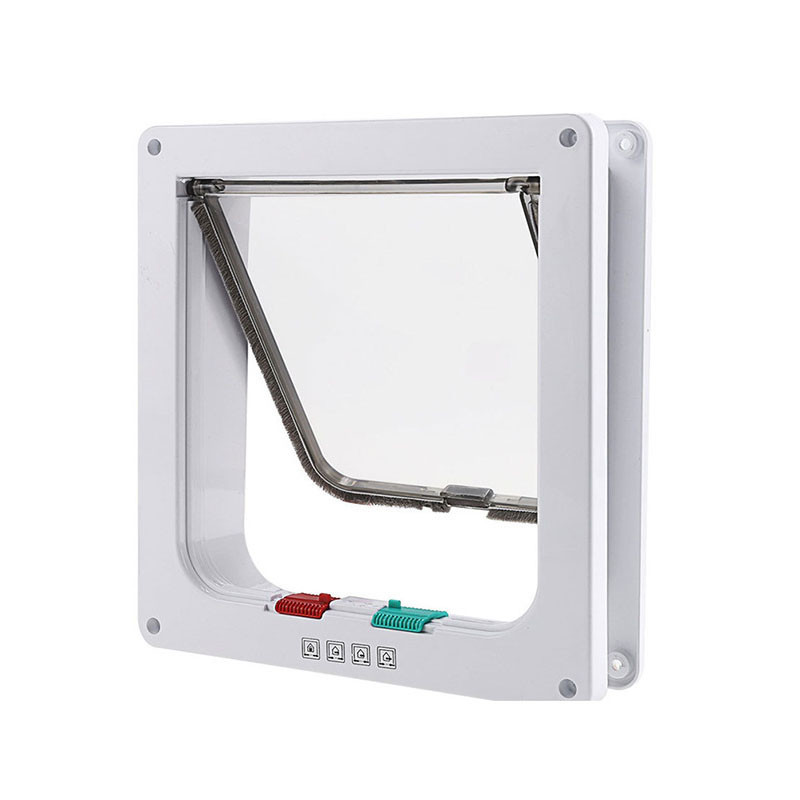 Vrata s poklopcem za pse i mačke s 4 smjera zaključavanja Sigurnosna vrata s poklopcem za mačke Mačiće ABS plastika Vrata za male pse, vrata za mačke, pse s poklopcem Čip za vrata za kućne ljubimce