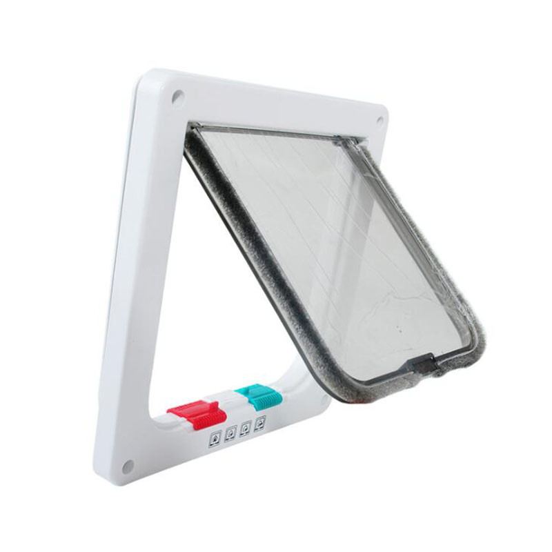 Vrata s poklopcem za pse i mačke s 4 smjera zaključavanja Sigurnosna vrata s poklopcem za mačke Mačiće ABS plastika Vrata za male pse, vrata za mačke, pse s poklopcem Čip za vrata za kućne ljubimce