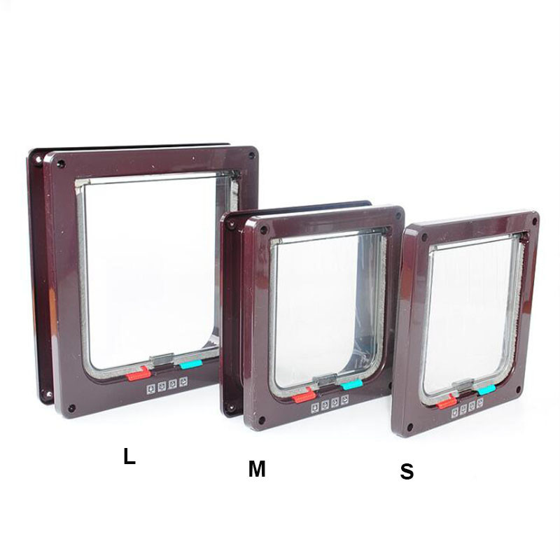 Vrata s poklopcem za pse i mačke s 4 smjera zaključavanja Sigurnosna vrata s poklopcem za mačke Mačiće ABS plastika Vrata za male pse, vrata za mačke, pse s poklopcem Čip za vrata za kućne ljubimce