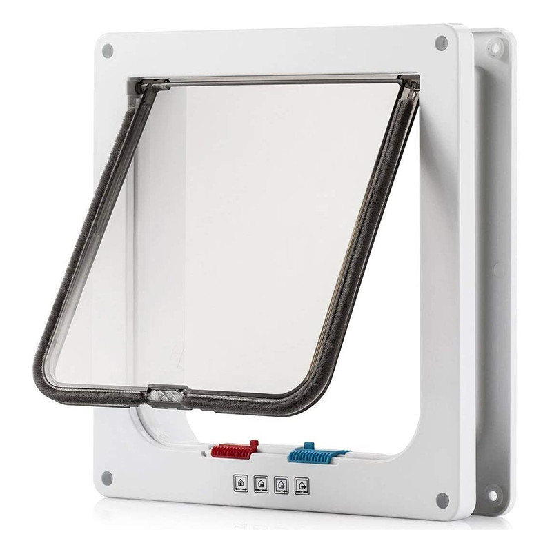 Vrata s preklopom za mačke Zaključavanje u 4 smjera Vrata za kućne ljubimce Mali psi Mačići Štene ABS plastična vrata Komplet vrata Sigurnosna vrata za štene za unutarnji vanjski