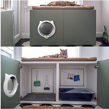 4 τρόποι κλειδώματος Πόρτα για κατοικίδιο με πτερύγιο σκύλου γάτας για κουτάβι πόρτα για εσωτερική εξωτερική πόρτα παράθυρο που κλειδώνει Safe Dog Gate Door Door Pet Supplies