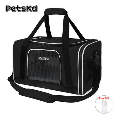 Pestskd Accesorii pentru câini Transport pentru animale de companie portabil pentru pisici câini geantă pliabilă respirabilă geantă de mână pentru animale de companie de călătorie pentru companiile aeriene de sud-vest aprobată