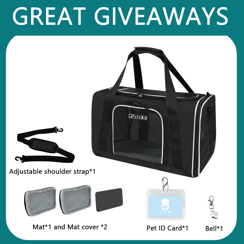 Pestskd suņu aksesuāri Mājdzīvnieku pārvadātājs Pārnēsājams kaķu suņiem Elpojošs Foldbe Bag Mājdzīvnieku rokassomu Ceļojumi Southwest Airline Apstiprināts