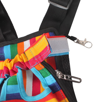 Rainbow ριγέ καμβά τσάντα σκύλου, δικτυωτό πλέγμα μεταφοράς κατοικίδιων ζώων, αναπνεύσιμο στήθος, σακίδιο πλάτης για σκύλους, τσάντες μεταφοράς σκύλου για μικρά σκυλιά