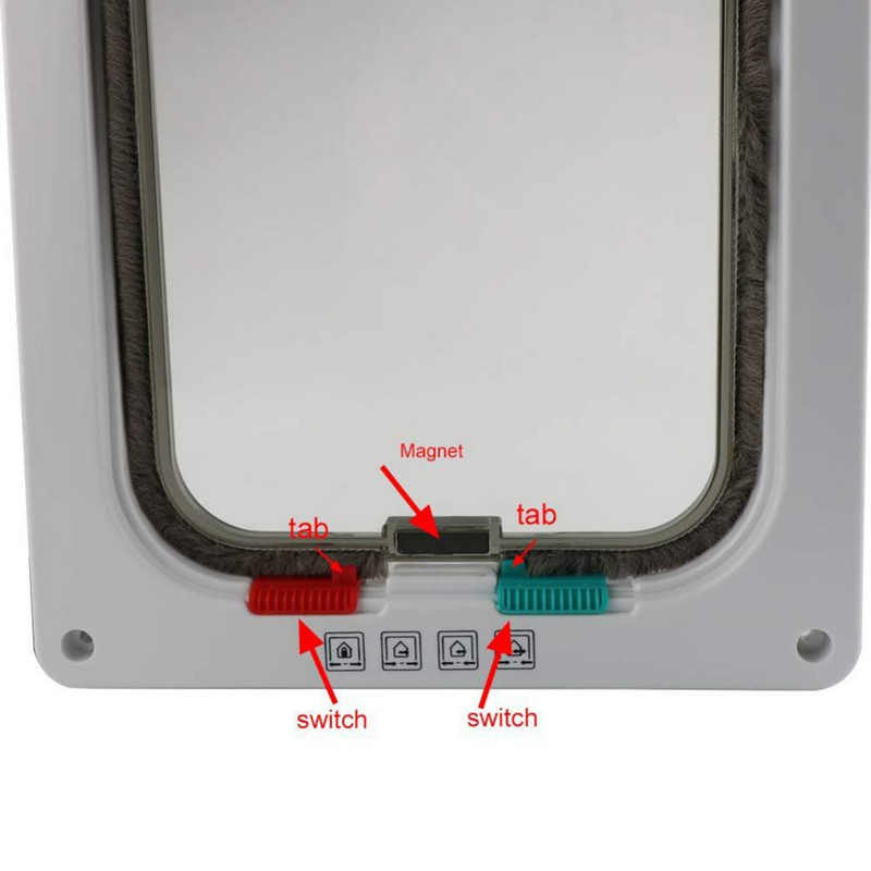 Mājas suns, kaķis, magnētiskas durvis, četros virzienos slēdzams kucēna ieejas izeja Ieejas vārti kaķēns Mazi mājdzīvnieku drošības vārti