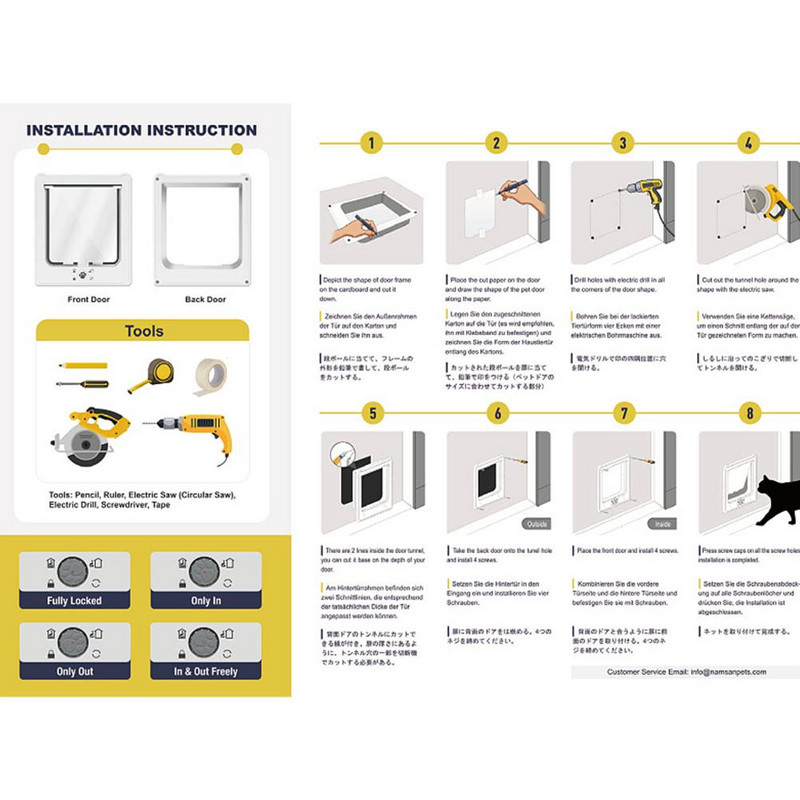 Mājdzīvnieku kaķu suņu aizsegu durvis drošības atloks Dubults magnētisks dizains Kluss bezmaksas ieejas vārti mājdzīvnieku piederumi