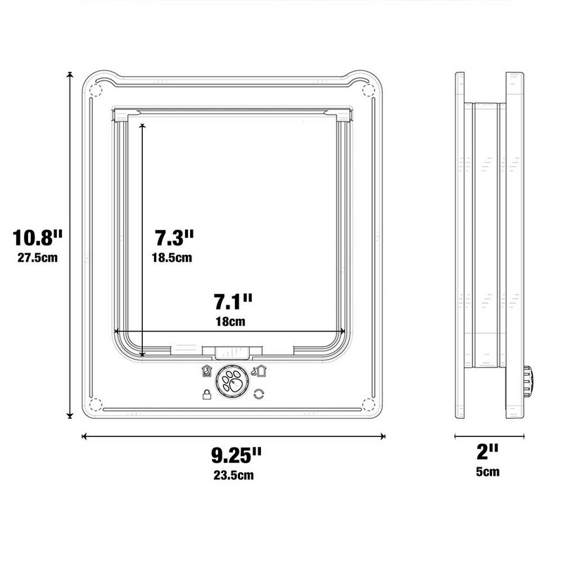 Mājdzīvnieku kaķu suņu aizsegu durvis drošības atloks Dubults magnētisks dizains Kluss bezmaksas ieejas vārti mājdzīvnieku piederumi