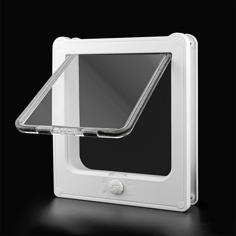 Mājdzīvnieku kaķu suņu aizsegu durvis drošības atloks Dubults magnētisks dizains Kluss bezmaksas ieejas vārti mājdzīvnieku piederumi