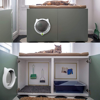 Πόρτα κατοικίδιων ζώων για εσωτερικές πόρτες Μικρό πτερύγιο γάτας σκύλου Εσωτερική τρύπα για εξωτερικές πόρτες Πύλη κλειδώματος 4 κατευθύνσεων Μικρό ζώο πέρασμα