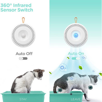 Αποσμητικό κουτί απορριμμάτων γάτας Καθαριστής αέρα για τουαλέτα γάτας Εξάλειψη οσμής κατοικίδιων ζώων Αποστείρωση γεννήτρια όζοντος Αποσμητικό αέρα για σκύλους