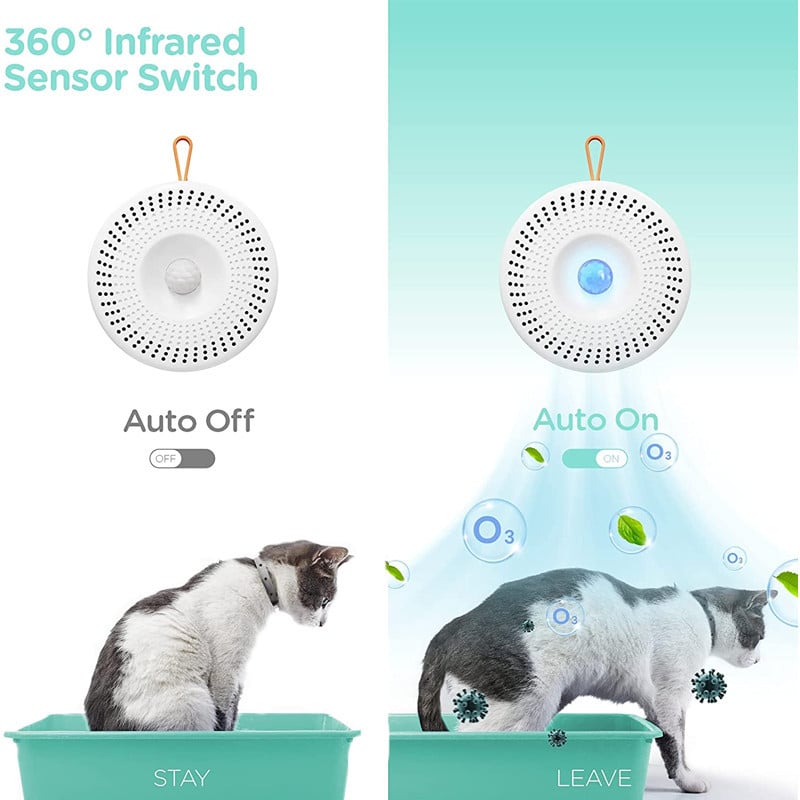 Cat litter box deodorizer air purifier for cat toilet pet deodorizer sterilizer ozone generator air freshener for dogs