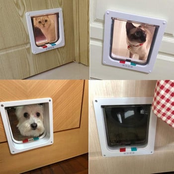 Κλείδωμα μαγνητική 4-τρόπων Pet Dog Petpy Cat Flap Πόρτα Είσοδος Είσοδος Πύλη εισόδου