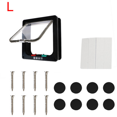 Pas Mačka Poklopna vrata s 4 smjera za zaključavanje Sigurnosna vratašca Potrepštine za male kućne ljubimce Mačka Štene Sigurnosna vratašca ABS plastika za psa mačku mače