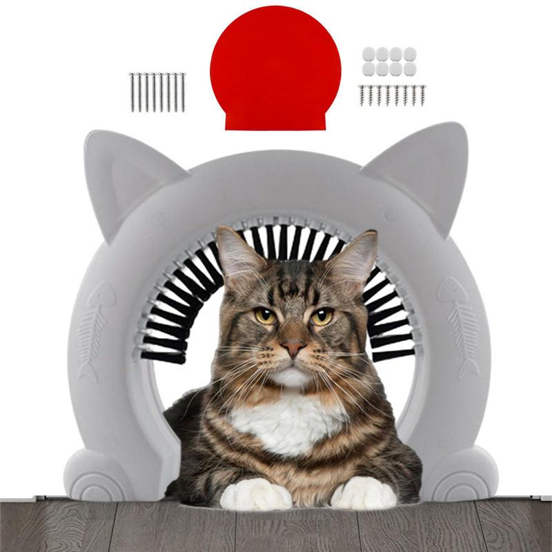 Kaķu durvis Kaķa formas suņu durvis bīdāmām durvīm Mazas kaķu durvis ar tīrīšanas kopšanas suku ABS plastmasas mazi mājdzīvnieku vārti mazi mājdzīvnieki