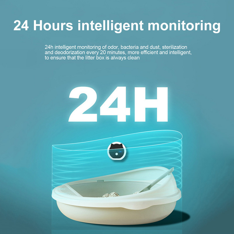 Pametni dezodorans za kućne ljubimce Alat za čišćenje kupaonice Kutija za mačke i pse Dezodorans s dvostrukim učinkom USB punjivi pročistač mirisa