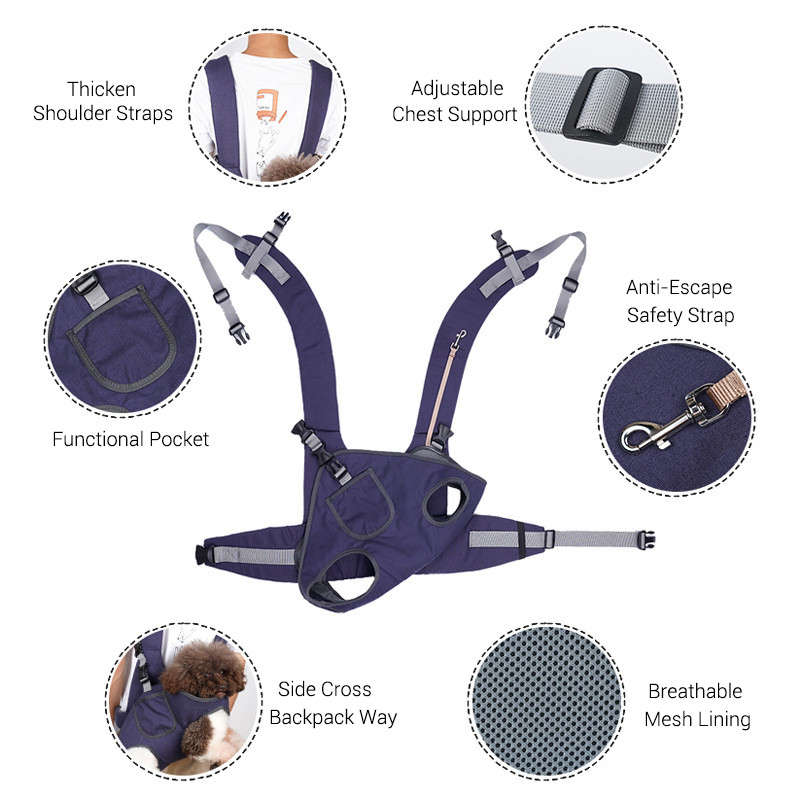 Naprtnjača za pse Podesiva vanjska nosiljka za kućne ljubimce Prednja prsa Klokanova torba Sigurnosna putna torba za štene za male pse Torba za šetnju
