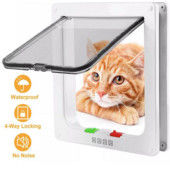 Vrata s preklopom za pse, mačke s 4 smjera sigurnosne brave, vrata s preklopom za pse, mačke, mačiće, ABS plastika, vrata za male kućne ljubimce, vrata za mačke, pse, preklopna vrata
