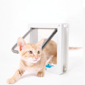 Viedās ABS kaķu atloka durvis ar četrvirzienu slēdzeni drošības durvju vadāmām slēdža virziena durvīm Kaķu suņu drošības vārtu piederumi mājdzīvniekiem