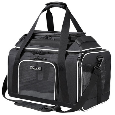 Mājdzīvnieku pārvadātājs Pārnēsājama suņu soma Salokāma, mīksta sānu kaķu pārvadātājs Mājdzīvnieku plecu soma kucēniem kaķiem Ceļojumu aviokompānija apstiprināta zem sēdekļa