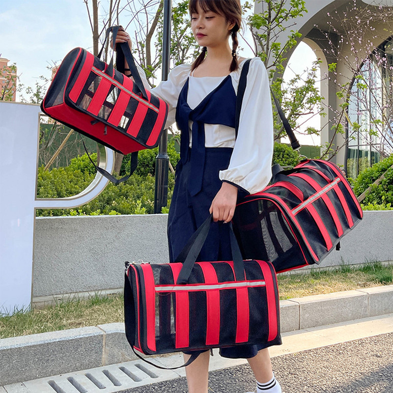 Prijenosna torba za štene, prozračna mrežasta torba za hodanje mačke na ramenu, torba za putovanja na otvorenom, ručna torba s mekom stranom za male pse