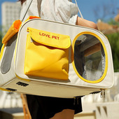 Mājdzīvnieku kaķu pārnēsāšanas soma Elpojoša pārnēsājama kucēnu plecu soma āra ceļojumu caurspīdīga soma kaķiem maziem suņiem mājdzīvnieku rokassomiņa