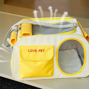Чанта за носене на котки за домашни любимци Дишащи преносими чанти за рамо за кученца Прозрачна чанта за пътуване на открито за котки Малки кучета Ръчна чанта за домашни любимци