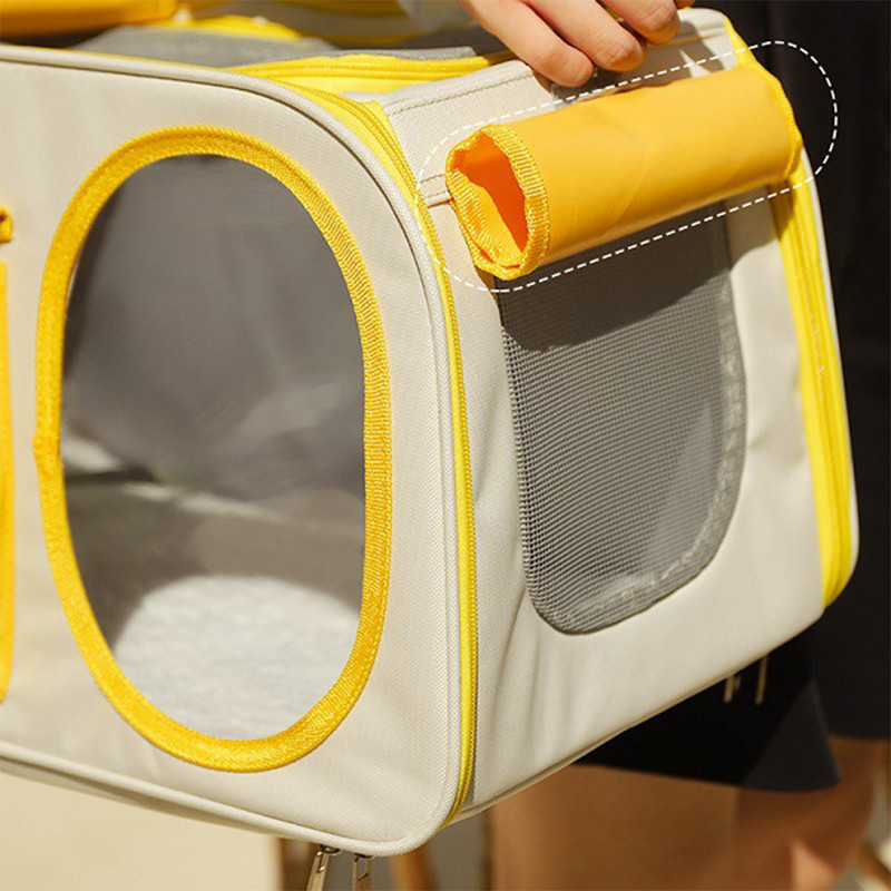 Mājdzīvnieku kaķu pārnēsāšanas soma Elpojoša pārnēsājama kucēnu plecu soma āra ceļojumu caurspīdīga soma kaķiem maziem suņiem mājdzīvnieku rokassomiņa