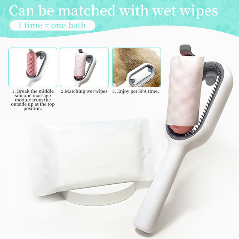 Višenamjenska četka za čišćenje kućnih ljubimaca Silikonska četka za pse Češalj za njegu mačaka Sredstvo za uklanjanje dlaka Masažna šupa za mačke Pse Sredstvo za uklanjanje dlačica