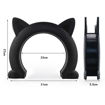 Εσωτερική πόρτα για κατοικίδια γάτας Σχήμα αυτιών γάτας Ανθεκτικά στη φθορά χωρίς φράγμα Απλή εγκατάσταση για κουτάβια γατάκια