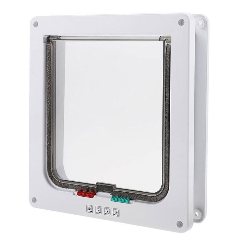 Sigurna vrata za kućne ljubimce Vrata za pse i mačke s bravama u 4 smjera Plastična vrata za kućne ljubimce Vrata s preklopom za osiguranje za životinje Vrata za male pse Nabavka za kućne ljubimce Vrata za pse