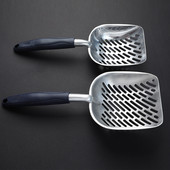 Lopatica za mačji pijesak s dugom ručkom Velika metalna lopatica za pijesak s dubokom lopatom Alat za čišćenje kućnih ljubimaca Lopata za mačji pijesak od legure nehrđajućeg čelika